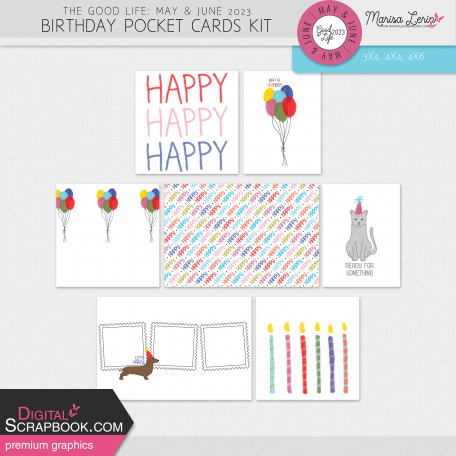 The Good Life: May & June 2023 Birthday Pocket Cards Kit