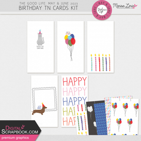 The Good Life: May & June 2023 Travelers Notebook Birthday Cards Kit