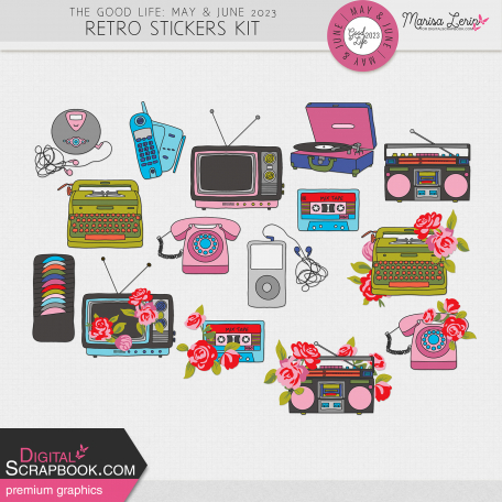 The Good Life: May & June 2023 Retro Stickers Kit