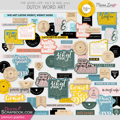 The Good Life: July & August 2023 Dutch Words Art Kit