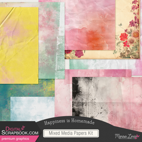 Happiness is Homemade Mixed Media Papers Kit