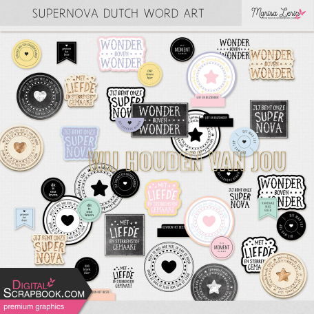 Supernova Dutch Word Art Kit
