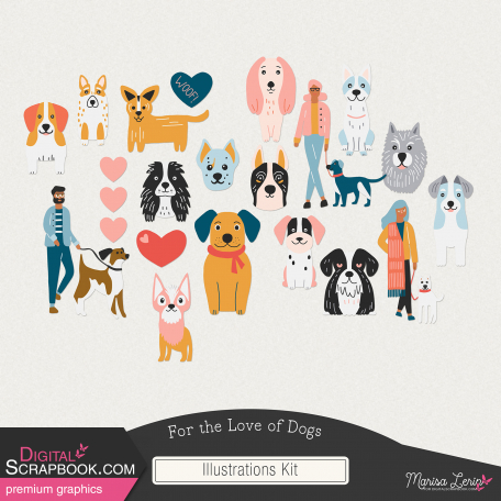 For the Love of Dogs Illustrations Kit