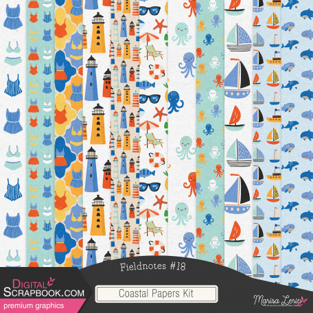 Fieldnotes #18 Coastal Patterned Papers Kit