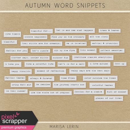 Autumn Art Word Snippets Kit