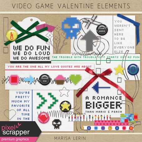 Video Game Valentine Elements Kit