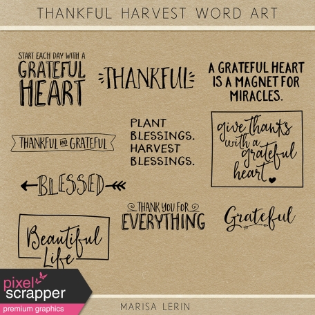 Thankful Harvest Word Art Kit