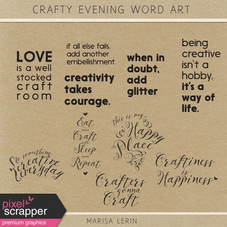 Crafty Evening Word Art Kit