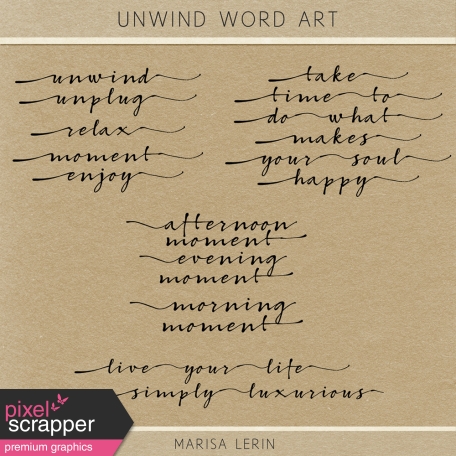 Unwind Word Art Kit