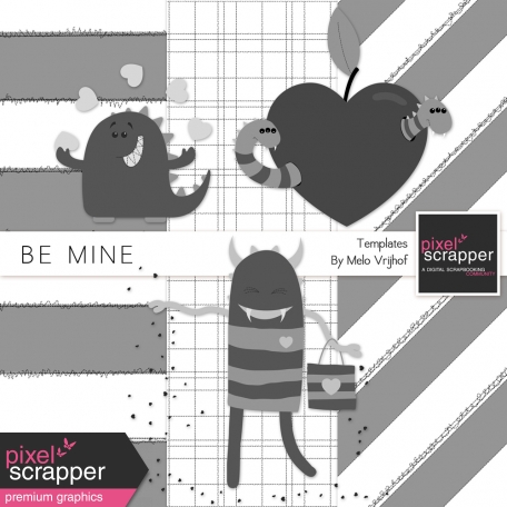 Be Mine - Cute Little Monsters Templates Kit