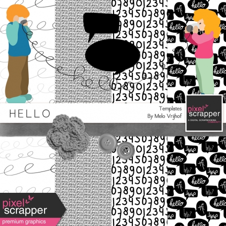 Hello! Templates Kit by Melo Vrijhof graphics kit | DigitalScrapbook ...