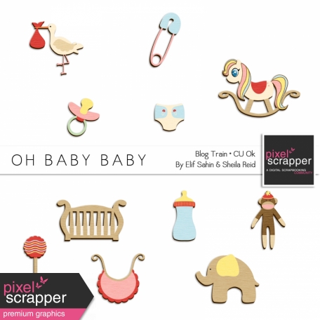 Oh Baby Baby Blog Train - Wood Ornaments Kit