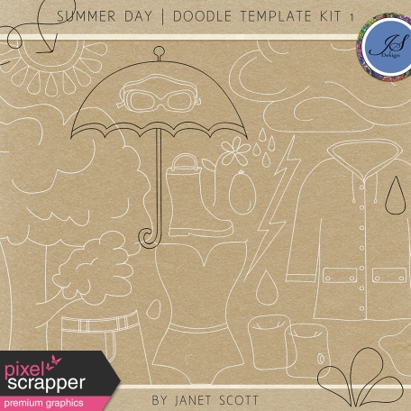 Summer Day - Doodle Template Kit 1