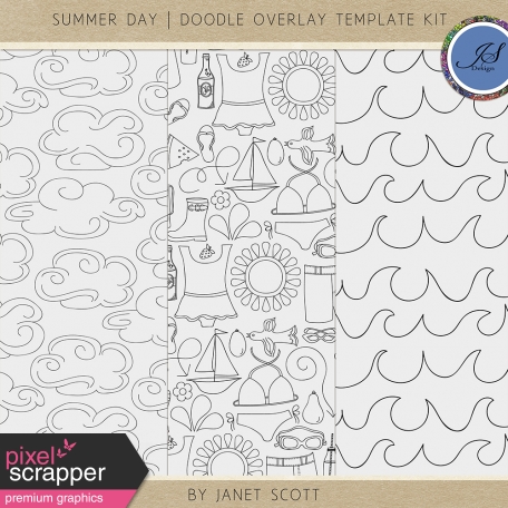 Summer Day - Doodle Overlay Template Kit