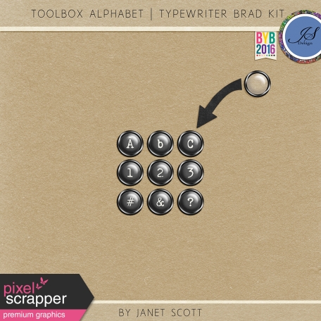 Toolbox Alphabet - Typewriter Brad Kit