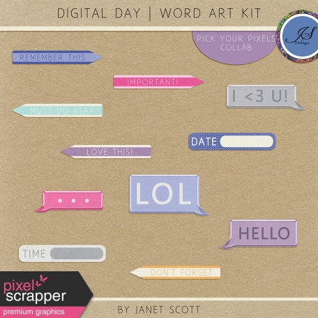 Digital Day - Word Art Kit by Janet Kemp graphics kit