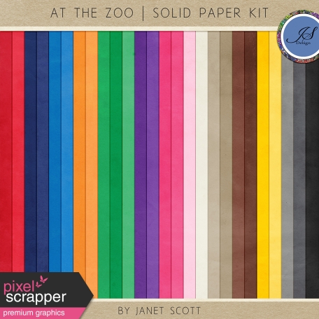 At the Zoo - Solid Paper Kit