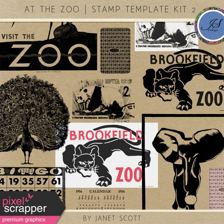 At The Zoo - Stamp Template Kit 2