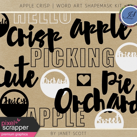 Apple Crisp - Word Art Shapemask Template Kit