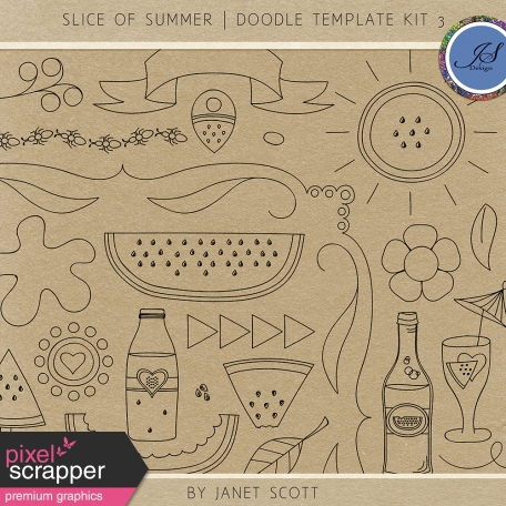 Slice of Summer - Doodle Template Kit 3