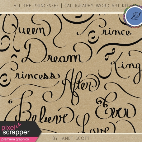 All the Princesses - Calligraphy Word Art Kit
