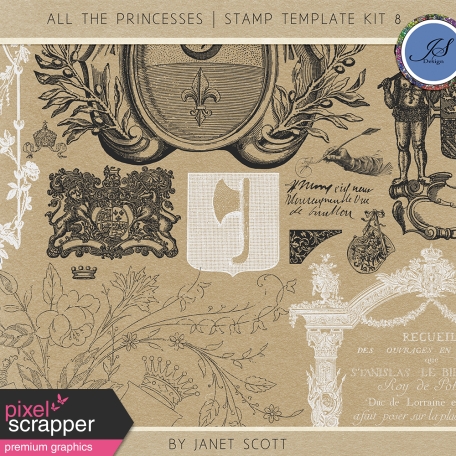 All the Princesses - Stamp Template Kit 8