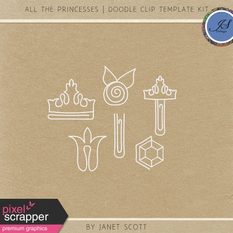 All the Princesses - Doodle Clip Template Kit
