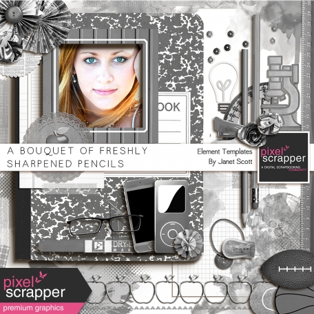 A Bouquet of Freshly Sharpened Pencils - Element Templates Kit