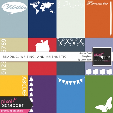 Reading, Writing, and Arithmetic - Journal Card Templates Kit