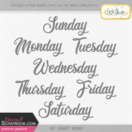 Toolbox Letter Board - Days Of The Week Template Kit