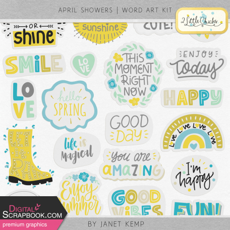 April Showers - Word Art Kit