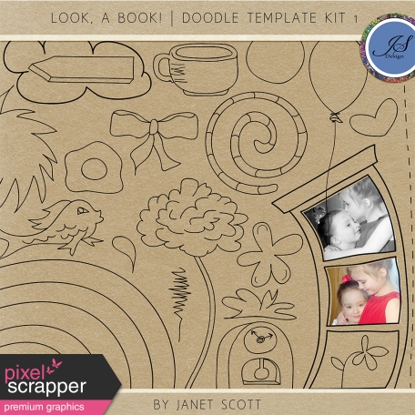 Look, a Book! - Doodle Template Kit 1