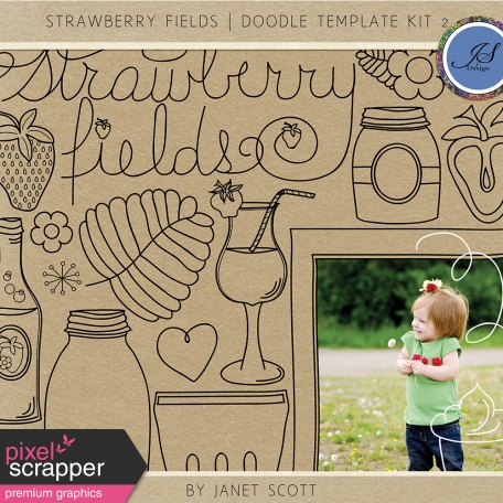 Strawberry Fields - Doodle Template Kit 2