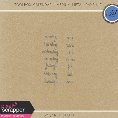 Toolbox Calendar - Medium Metal Days Kit