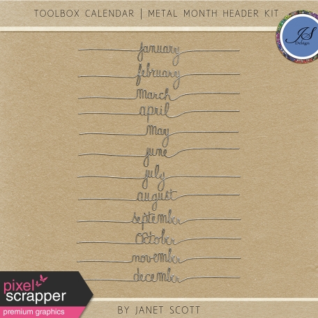 Toolbox Calendar - Metal Month Header Kit