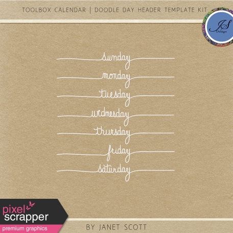 Toolbox Calendar - Doodle Day Header Template Kit