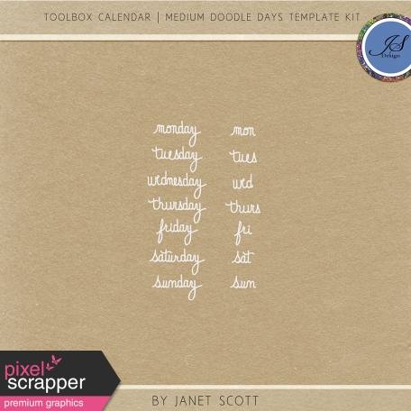 Toolbox Calendar - Medium Doodle Days Template Kit