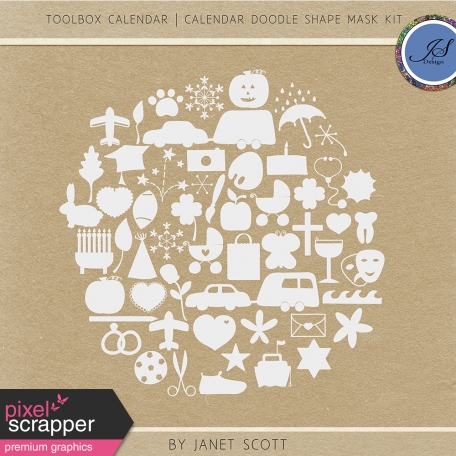 Toolbox Calendar 2 - Calendar Doodle Shape Mask Kit