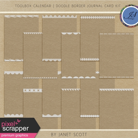 Toolbox Calendar 3 - Doodle Border Blank Journal Cards