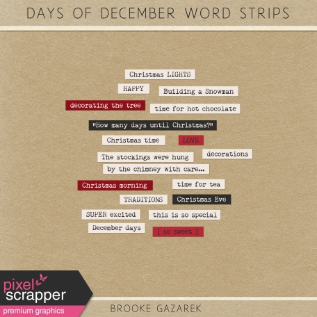 Days of December Word Strips Kit