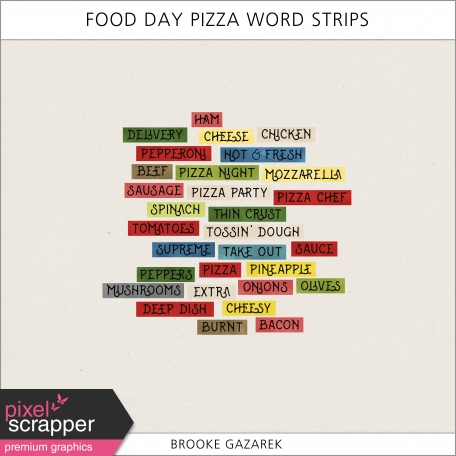 Food Day Pizza Word Strips Kit