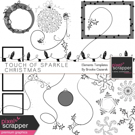 Touch of Sparkle Christmas Elements Templates Kit