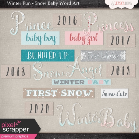 Winter Fun - Snow Baby Word Art
