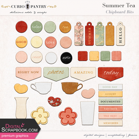Summer Tea Chipboard Bits