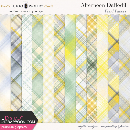 Afternoon Daffodil Plaid Papers