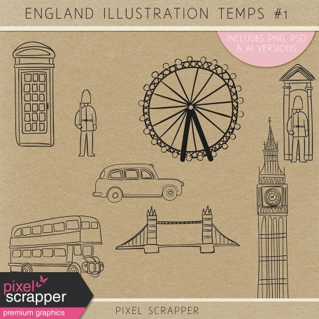 England Illustration Templates Kit #1