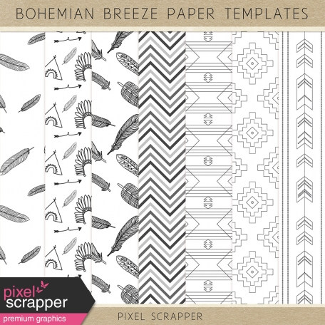 Bohemian Breeze Paper Templates Kit