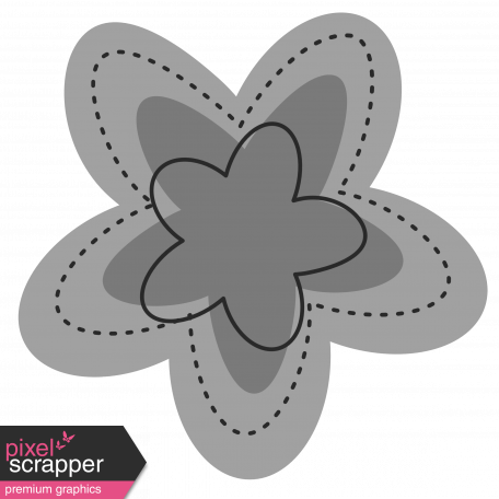 Layered Doodle Flower Template