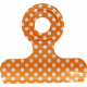 No Tricks, Just Treats- Orange and White Polkadot Clip