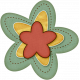 Sweet Valentine Elements- Teal Yellow Red Flower